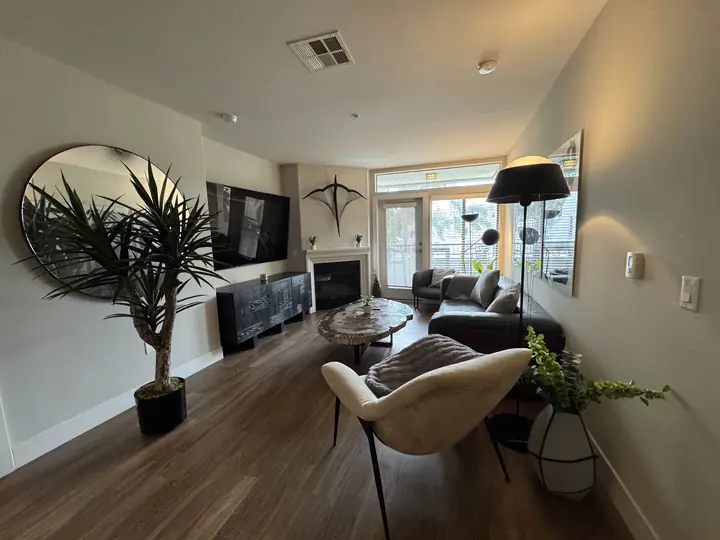 Westwood Airbnb, living room and dining area